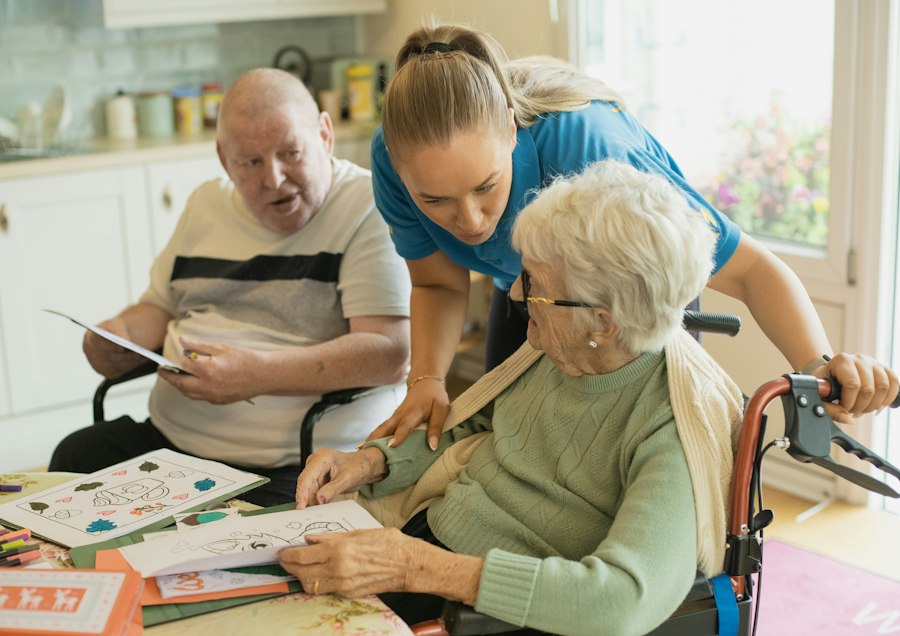 Caregiver providing support